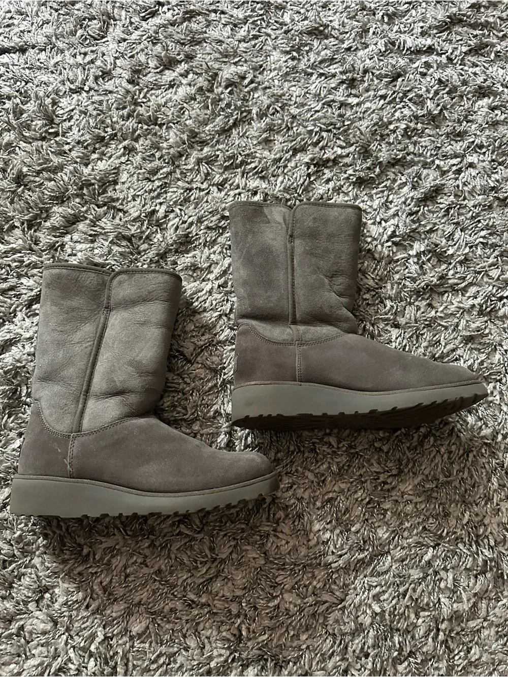 Women's UGG  Mid-Calf Suede Winter Boots - Gray